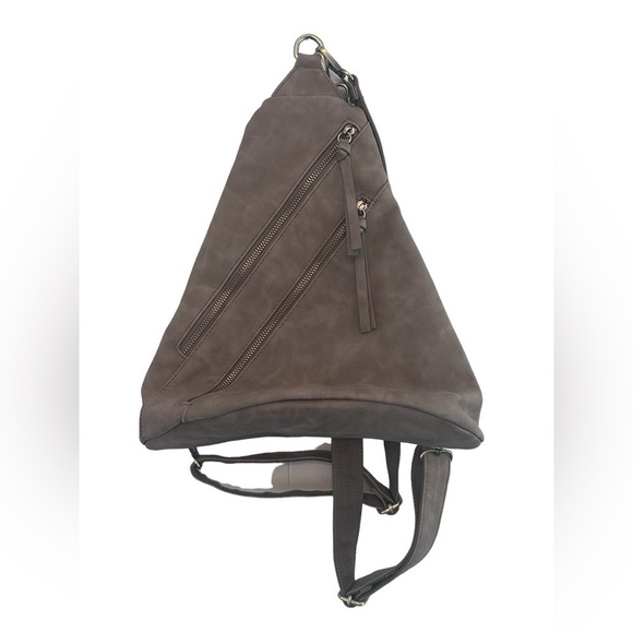 Joy Susan Tan Triangular Backpack with Adjustable Straps NWT - Picture 2 of 9